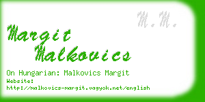 margit malkovics business card